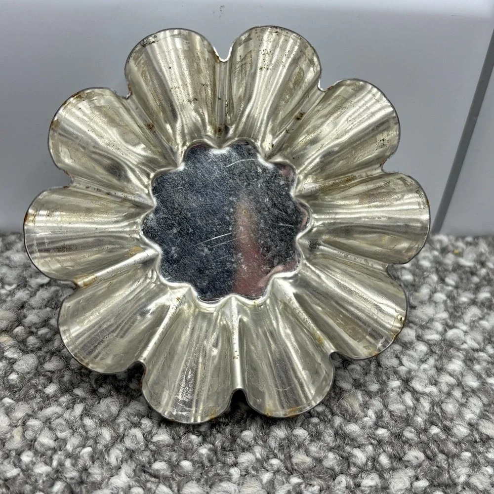 Aluminum‎ Molds VTG Scalloped Fluted Metal Tins Lot Of 9 Jello Cake
